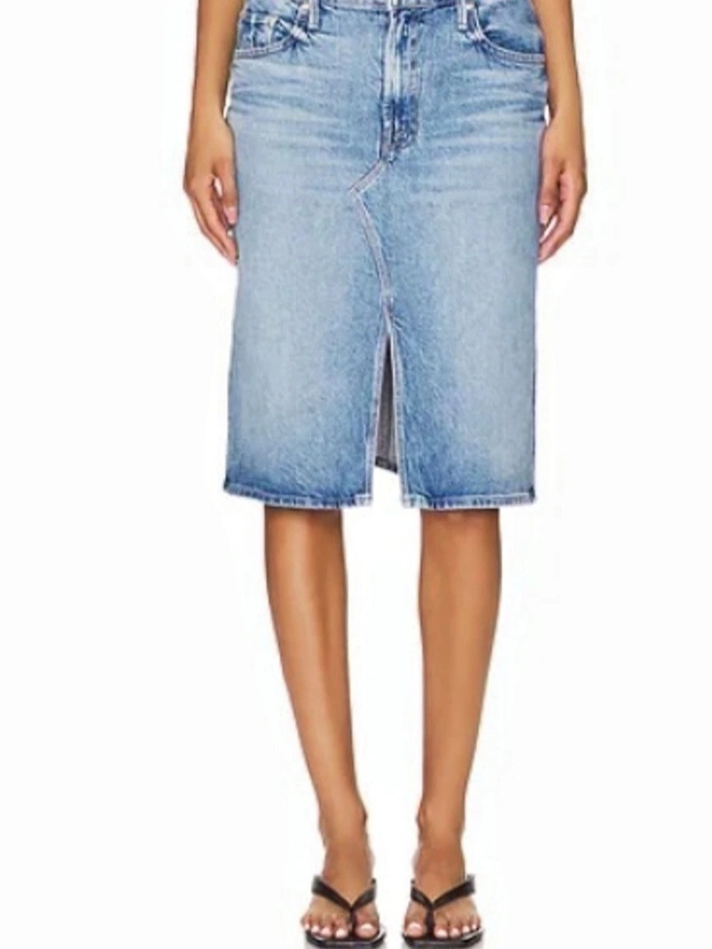Mother The Ditcher Midi Jean Fray Skirt Jean Size 25